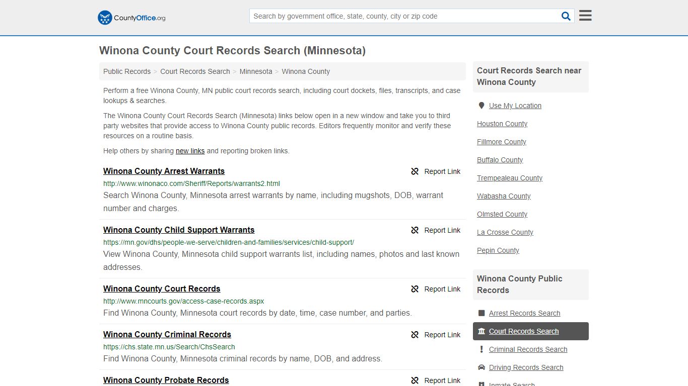 Court Records Search - Winona County, MN (Adoptions ...