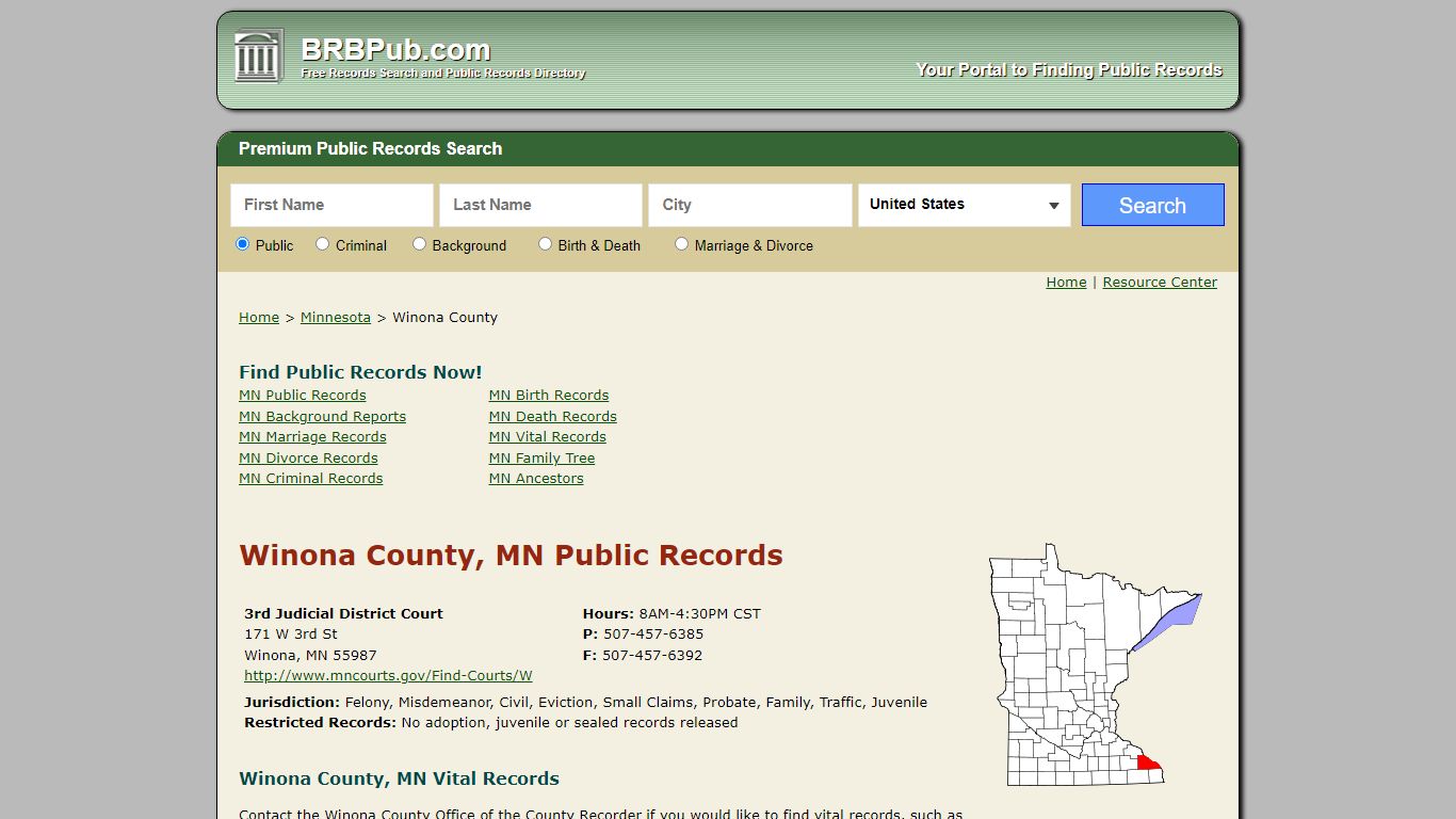 Winona County Public Records | Search Minnesota Government ...